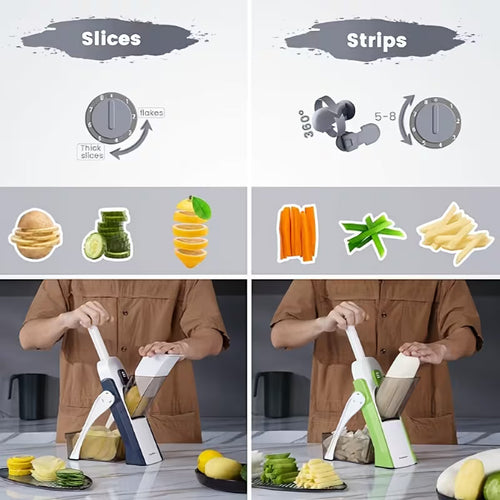 4 in 1 Mandoline Spring Slicer – Vegetable & Fruit Cutter