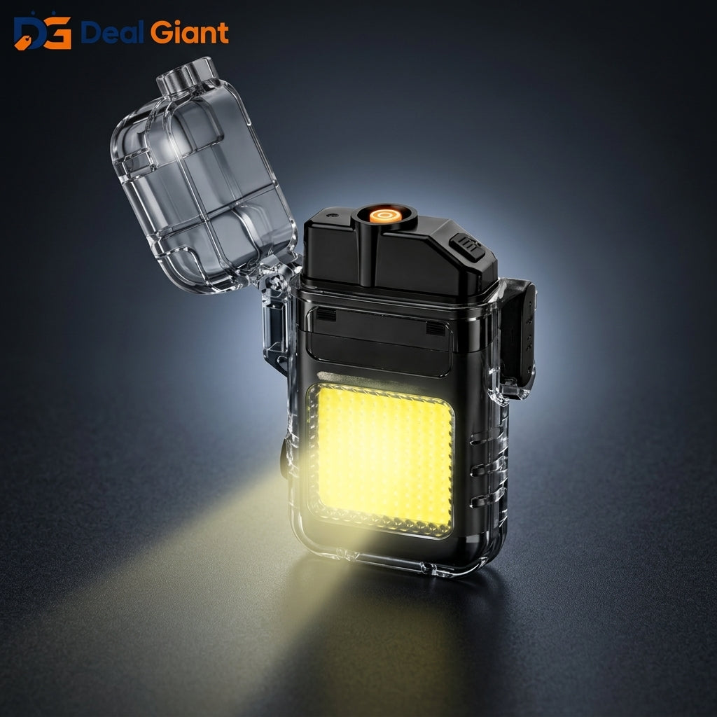 2-in-1 Electric Coil Lighter with LED Flashlight Rechargeable USB Flameless Lighter | Windproof Heating Coil Lighter & Emergency Torch Light for Home & Outdoor – Deal Giant