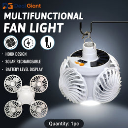 Solar-Powered Camping Fan & LED Light – Your Ultimate Outdoor Adventure Companion
