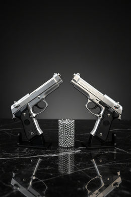 Silver M92 Beretta Airsoft Toy Gun – Realistic, Durable & Fun for Airsoft Enthusiasts with single shot mode