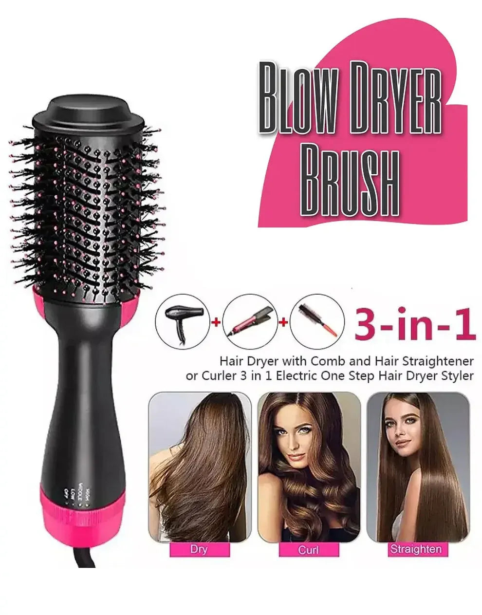 Professional Ionic Hair Dryer & Styler Brush