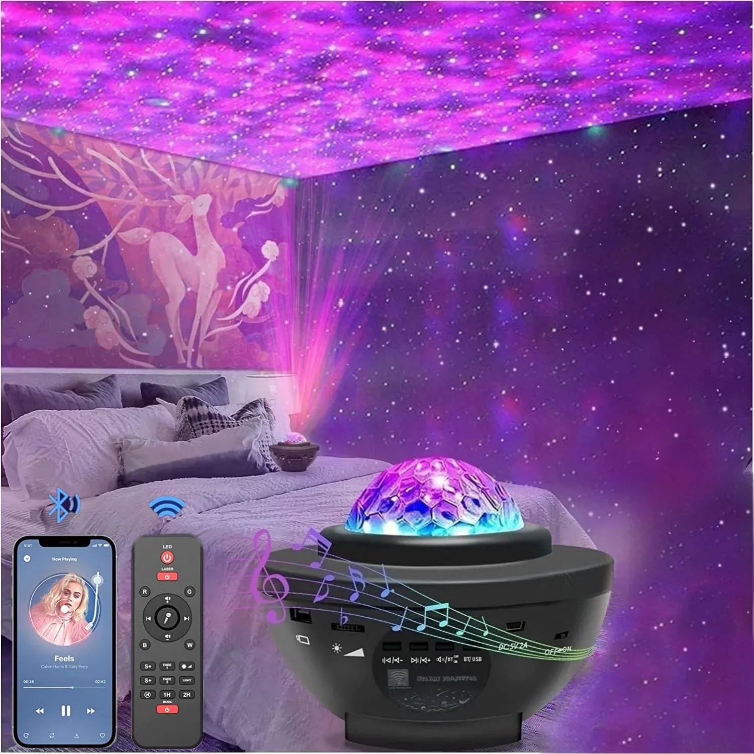 Galaxy Star Projector Lamp with LED
