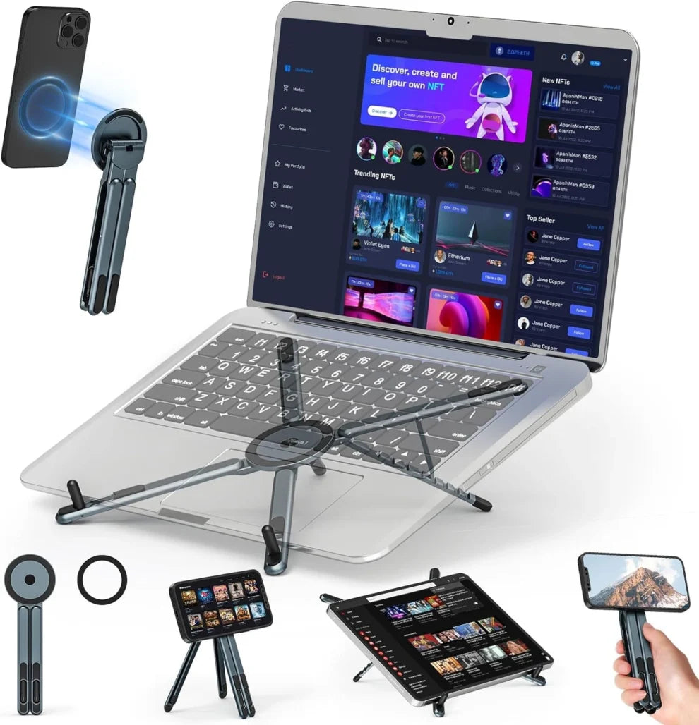 3-in-1 Foldable Magnetic Laptop,Tablet & Phone Stand-With free delivery 🚚