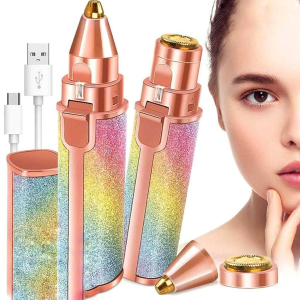 Eyebrow Trimmer | 2 In 1 Painless Brow Shaver Hair Remover Battery Operated Eyebrow Trimmer Facial Hair Remover