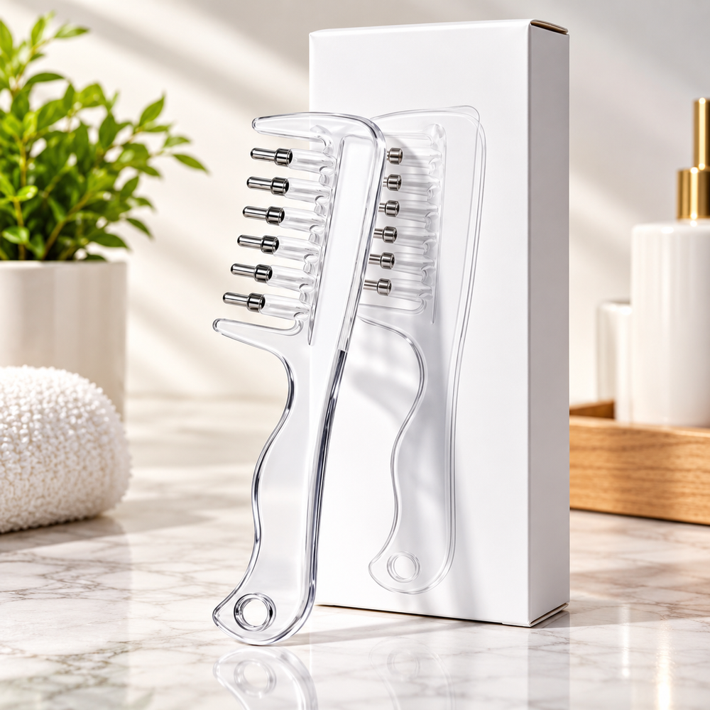 Transparent Scalp Oil Applicator Massage Comb-Free delivery nationwide.