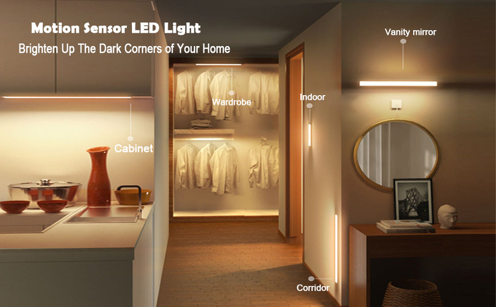LED Motion Sensor Cabinet Light, 8 inches long , Rechargeable, USB powered, no wiring required-with free delivery 🚚