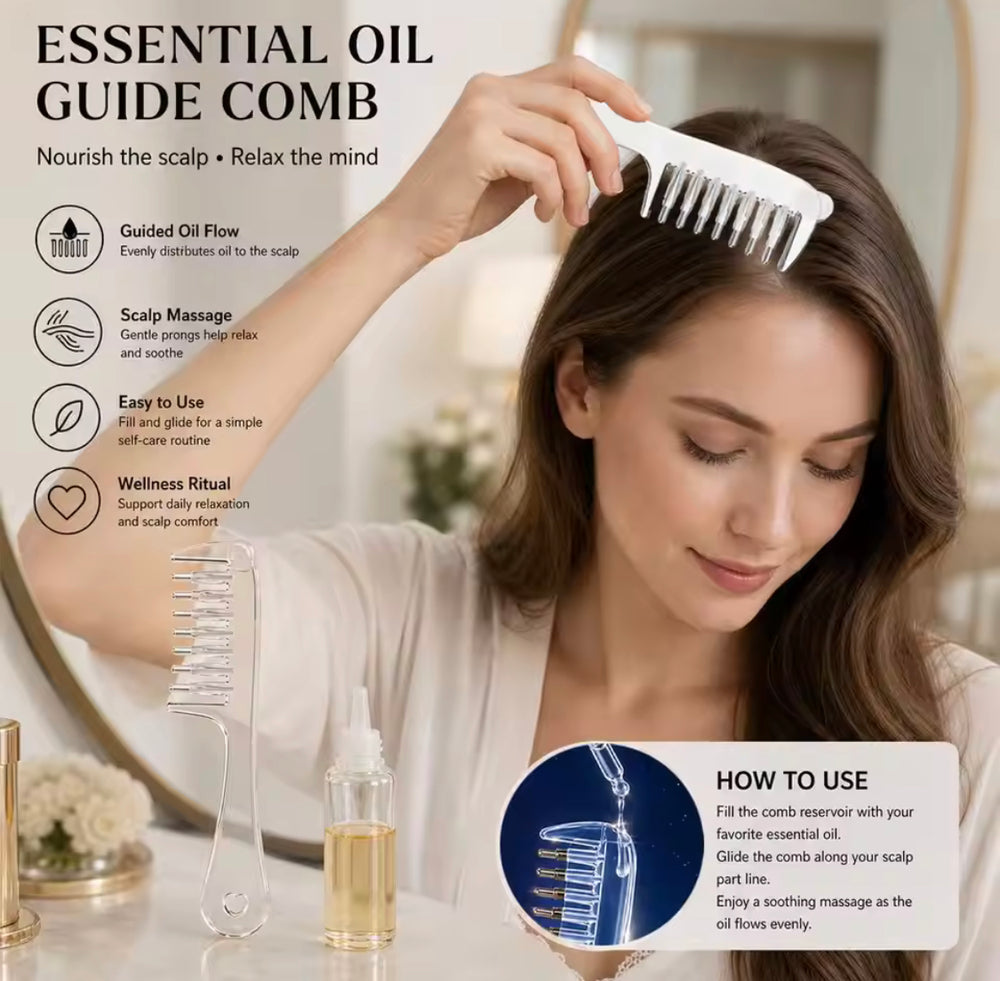 Transparent Scalp Oil Applicator Massage Comb-Free delivery nationwide.