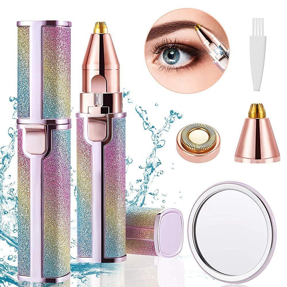 Eyebrow Trimmer | 2 In 1 Painless Brow Shaver Hair Remover Battery Operated Eyebrow Trimmer Facial Hair Remover
