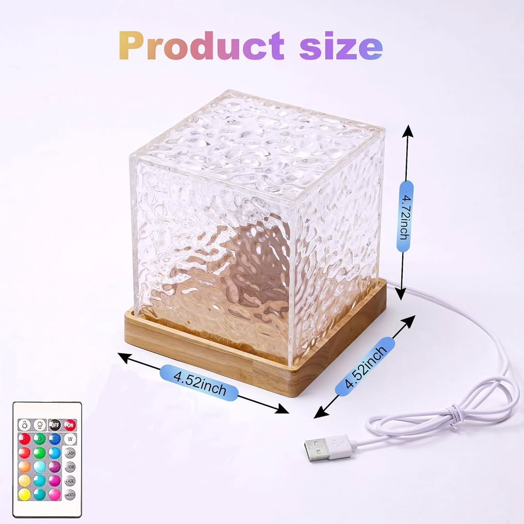 Water ripple suqare lamp with 16 different colors of light.