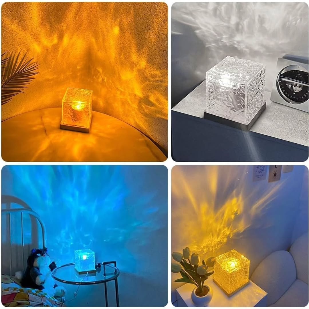 Water ripple suqare lamp with 16 different colors of light.
