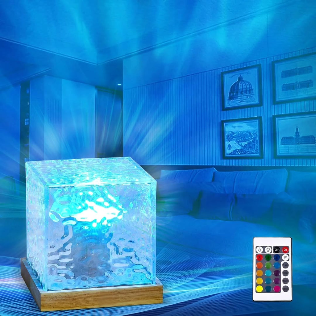 Water ripple suqare lamp with 16 different colors of light.