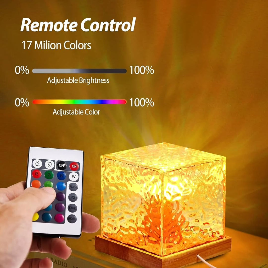 Water ripple suqare lamp with 16 different colors of light.