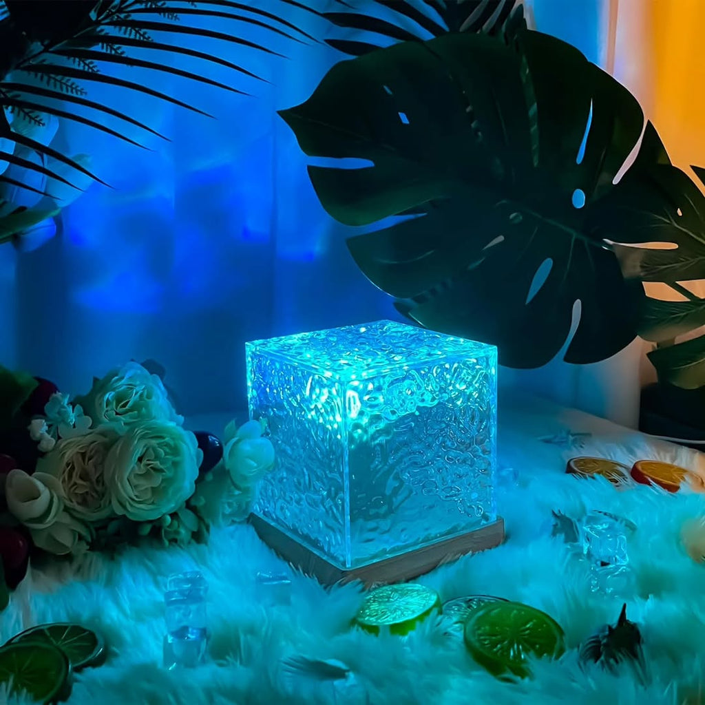 Water ripple suqare lamp with 16 different colors of light.