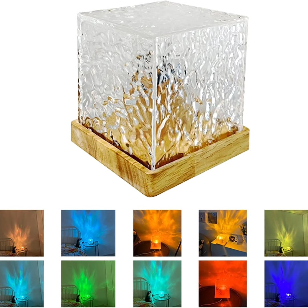 Water ripple suqare lamp with 16 different colors of light.